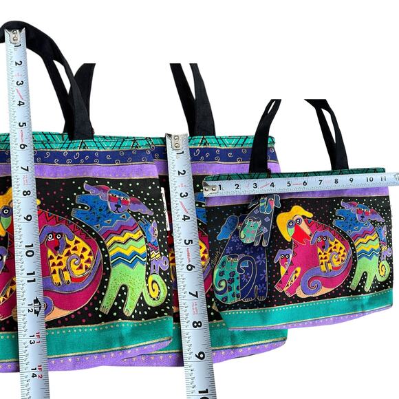 Laurel Burch Dogs Mini Tote Shopper Bag Purse - Picture 3 of 10